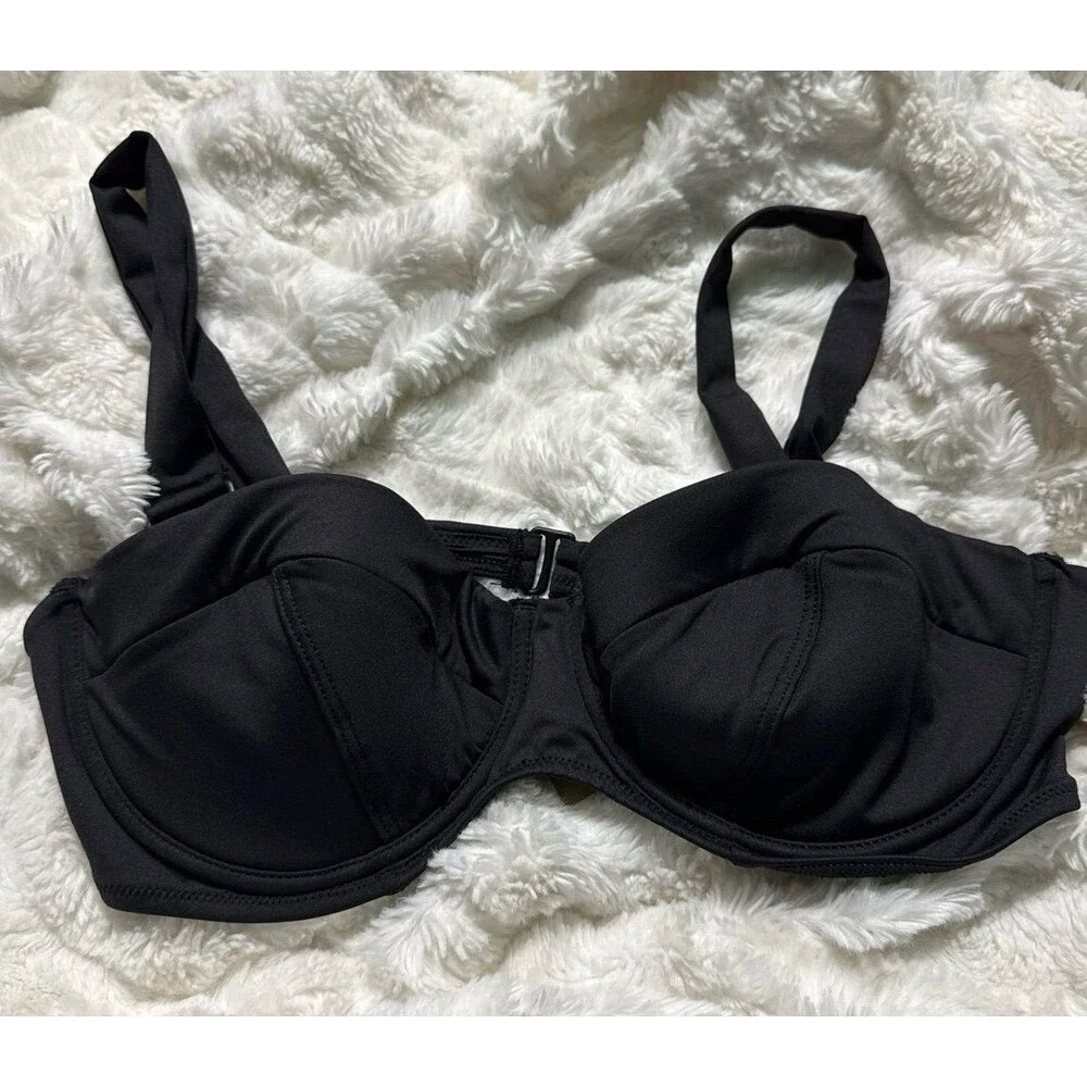 SKIMS SWIM STRAPLESS UNDERWIRE BIKINI TOP NWT ONYX MEDIUM